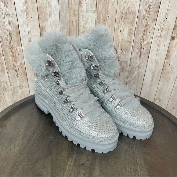 Jessica Simpson Norina Fashion Boot (Silver Fine Glitter) Size 6 Women - Picture 1 of 17